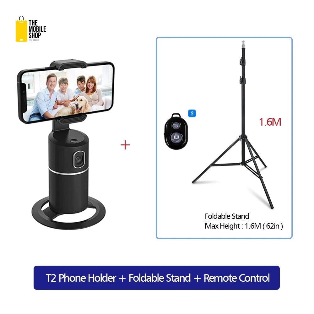 AI Auto Tracking Phone Holder with 360° Rotation and Gesture Control for Vlogging and Live Streaming