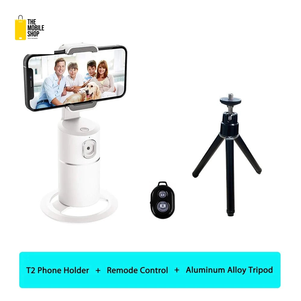 AI Auto Tracking Phone Holder with 360° Rotation and Gesture Control for Vlogging and Live Streaming