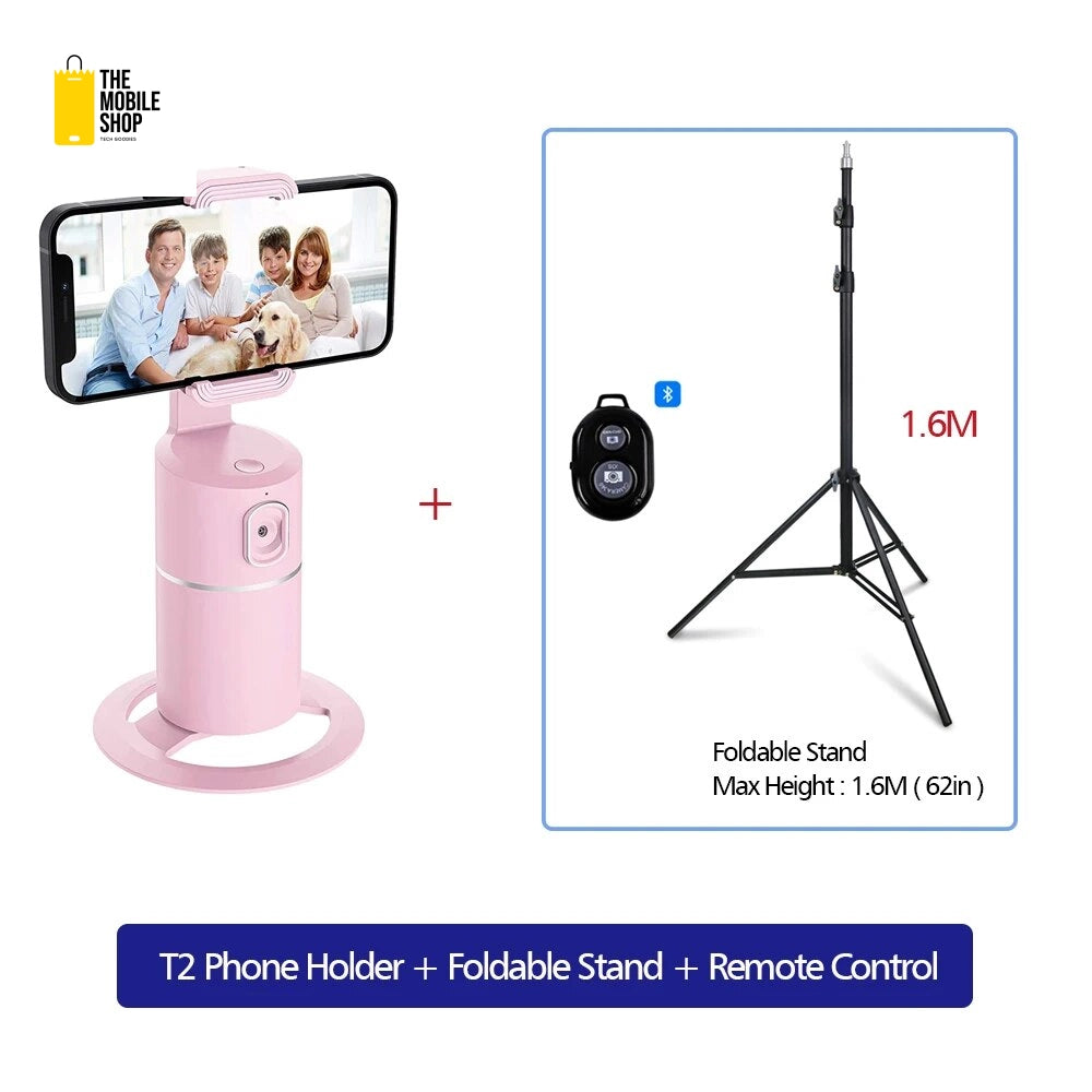 AI Auto Tracking Phone Holder with 360° Rotation and Gesture Control for Vlogging and Live Streaming