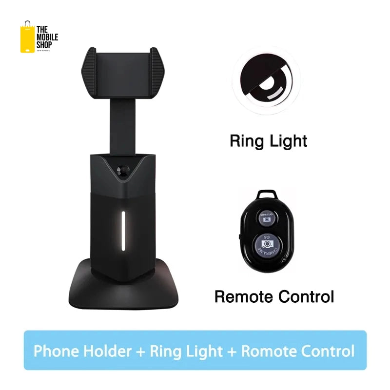 AI Auto Tracking Phone Holder with 360° Rotation and Gesture Control for Vlogging and Live Streaming