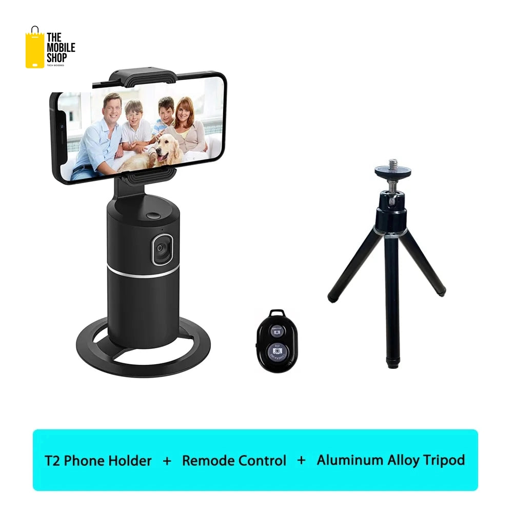 AI Auto Tracking Phone Holder with 360° Rotation and Gesture Control for Vlogging and Live Streaming