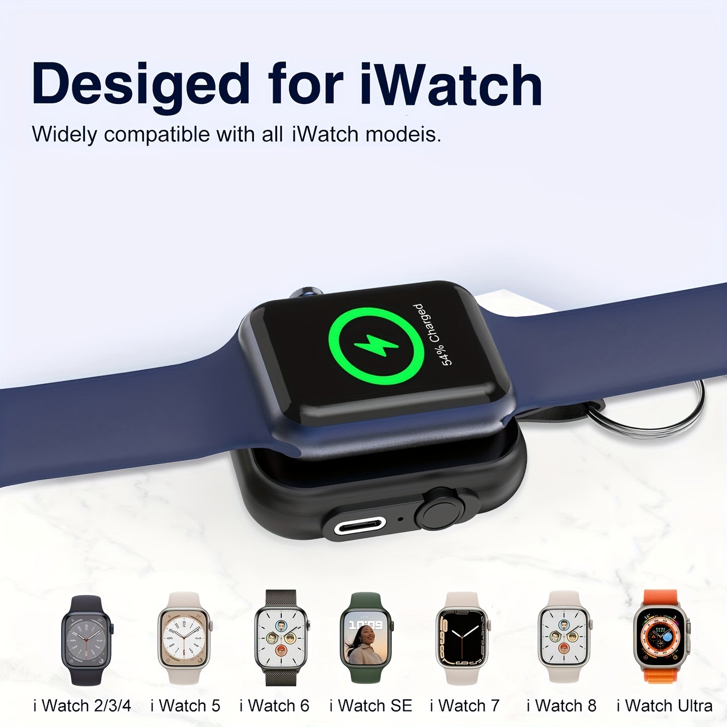 Suitable For IWatch Charger, Fast Charging Portable Light Watch Charger 1200mAh Mobile Power Wireless Magnetic Travel Spoon Accessories Charger For IWatch 8 / 7 / 6 / 5 / 4 / 3 / 2 / Se / Black