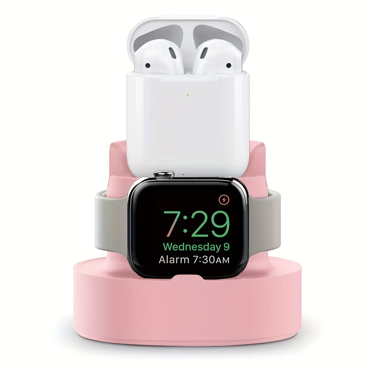 1pc For Apple Watch Charging Silicone Base Stand For Airpods Charging Base Two-in-One Charging Base For IPhone Charging Stand