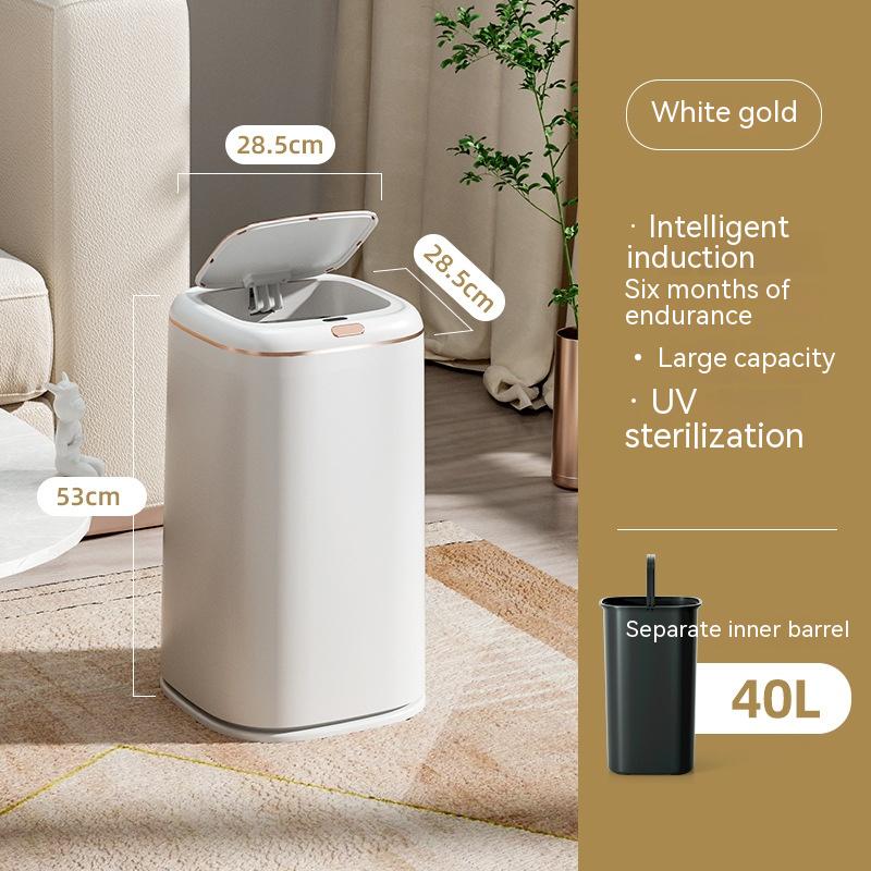 Household Smart Induction Trash Can Kitchen And Bedroom Living Room Touch-free Large Capacity