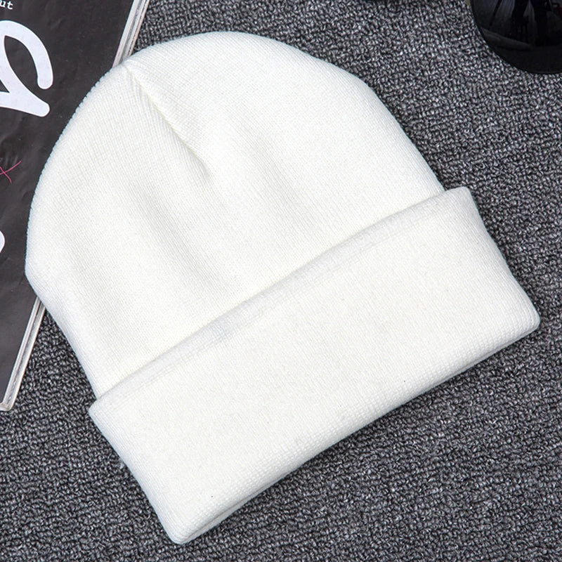 Knitted Beanies Hats Cute Alien Ghost Skull Embroidery Cap for Autumn Winter Men Cap Warm Melon Cap Street Head Cap Women Hat