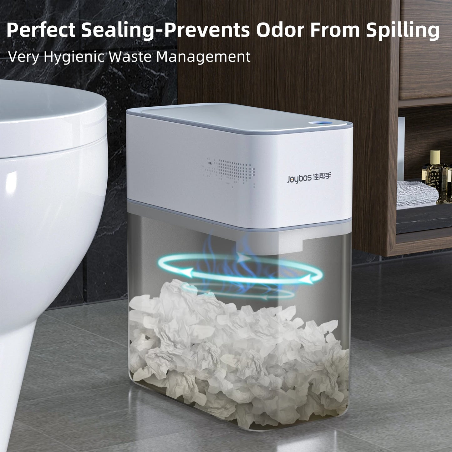 Smart Bathroom Trash Can Automatic Bagging Electronic Trash Can White Touchless Narrow Smart Sensor Garbage Bin Smart Home