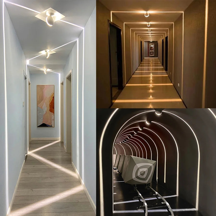 LED Wall Light Corridor Aisle Wall Washer 360 Degree Ray Door Frame Line Wall Lamps hallway window sill Wall Spotlight Lamp