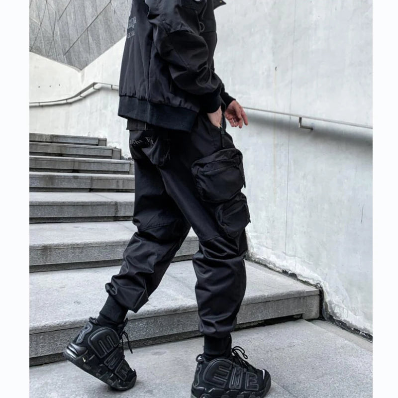 Hip Hop Tactical Cargo Pants Men Multi Pocket Joggers Trousers  2022 Autumn Functional Elastic Waist Fahsion Streetwear Pant