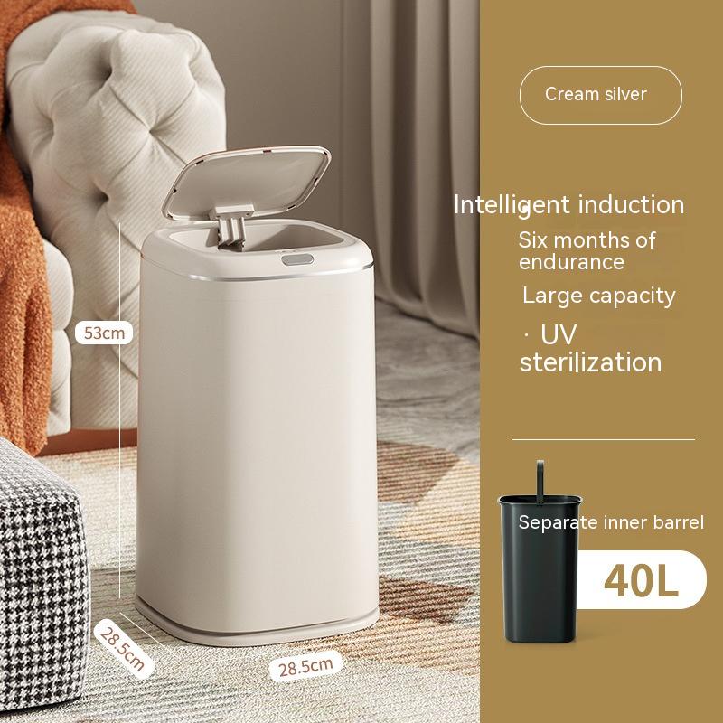 Household Smart Induction Trash Can Kitchen And Bedroom Living Room Touch-free Large Capacity