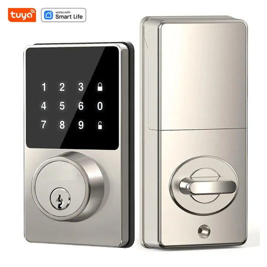 Tuya Smart Home Bluetooth Lock Keyless Entry Door Lock With Touchscreen Keypad APP Control Waterproof IP54 Low Battery Alert