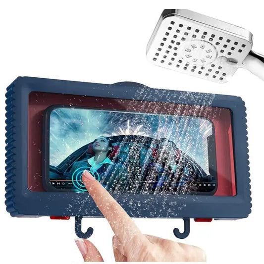 Liner Tablet or Phone Holder Waterproof Case Box,Wall Mounted, All Covered Mobile Phone Shelves,Self-Adhesive Shower Accessories