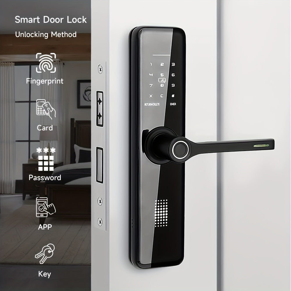 Home Electronic Digital Biometric Fingerprint Door Lock Keyless Entry Door Lock with App and Keypad, Smart Door Lock, Front Door Locks